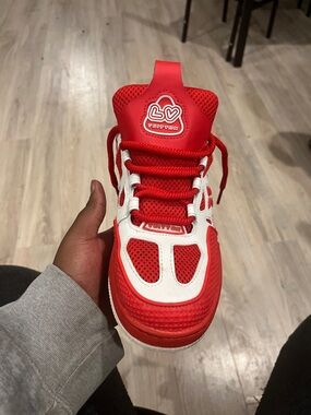 Louis Vuitton Kids Red and White Sport Sneakers
